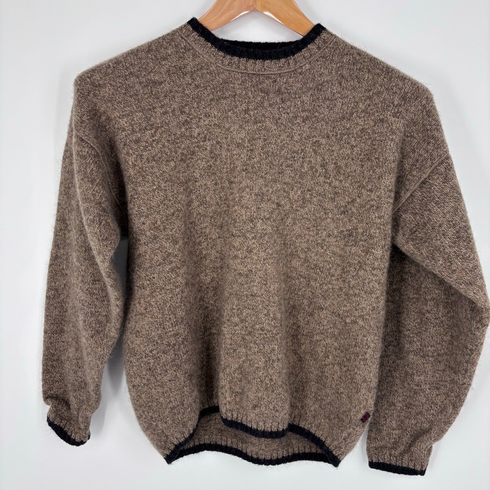VTG Woolrich Wool Blend Crewneck Sweater Men L Herb Tweed Brown Heritage Classic